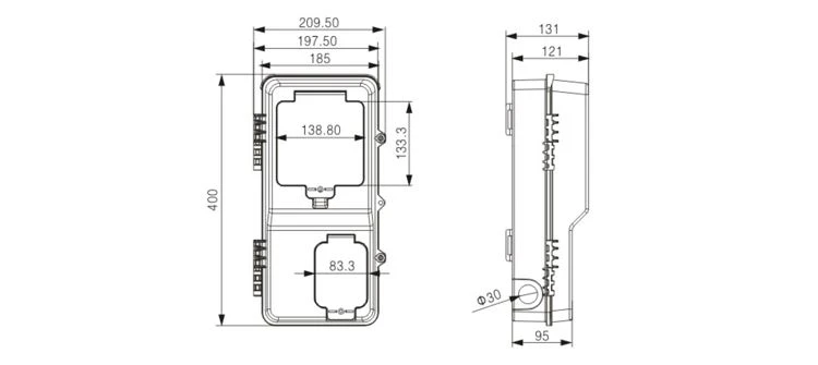 5-Single Phase Plastic Surface Mounted Electric Distribution 1 Meter box 5-Single Phase Plastic Surface Mounted Electric Distribution 1 Meter box